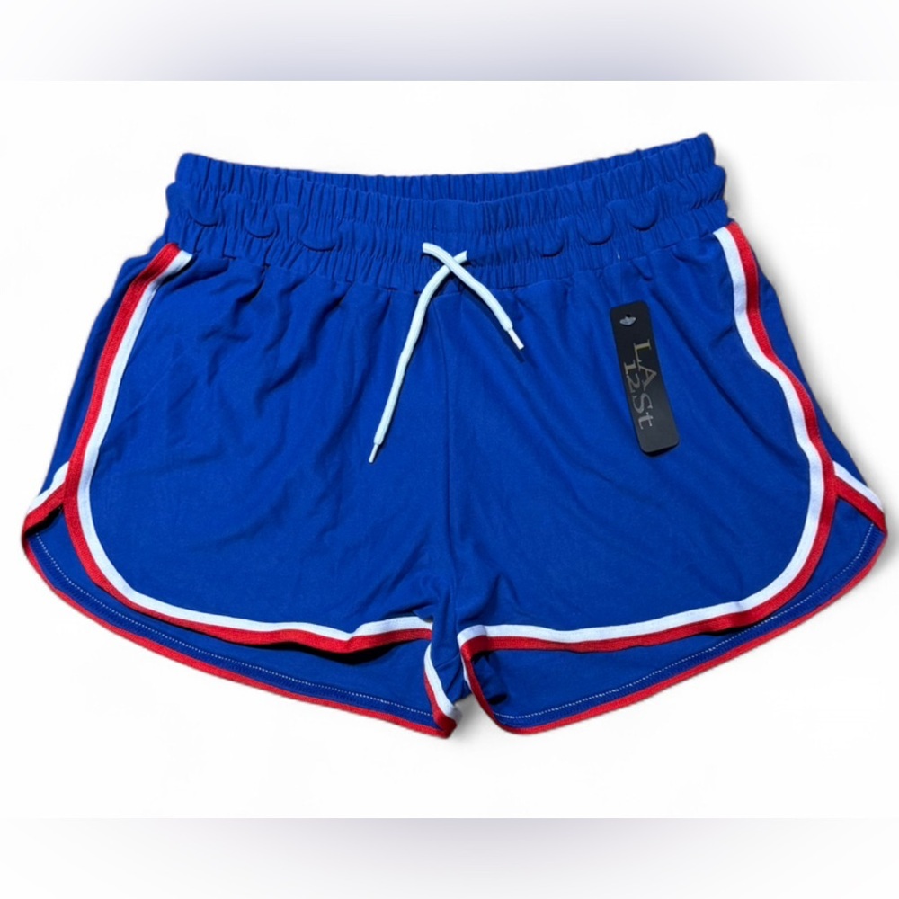 LA12ST Retro Dolphin Hem Athletic Shorts - Royal Blue - S/M
